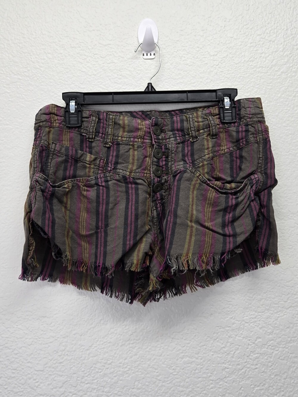 Free People Morning Rain Linen Blend Boho Cutoff Shorts Women’s Size 6